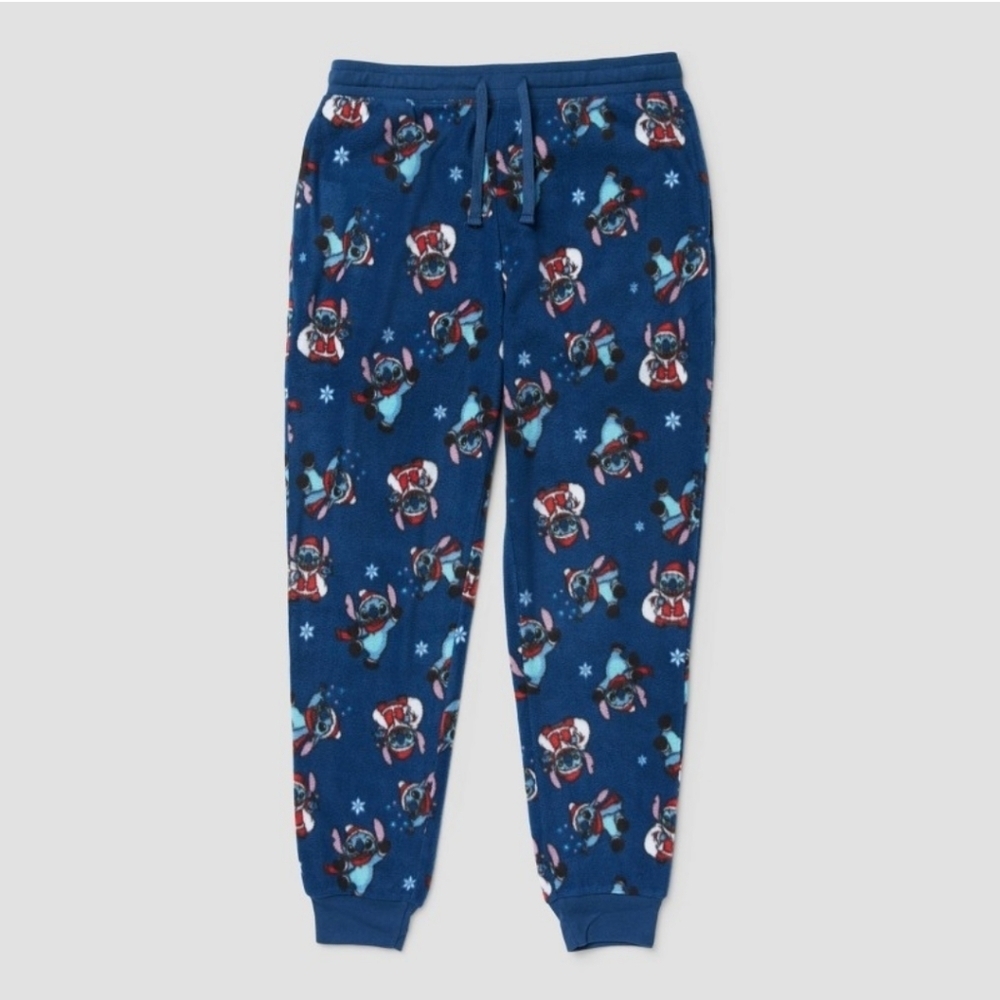 Kids women's Blue Character Pajama Pants Lilo and stitch large fuzzy pants